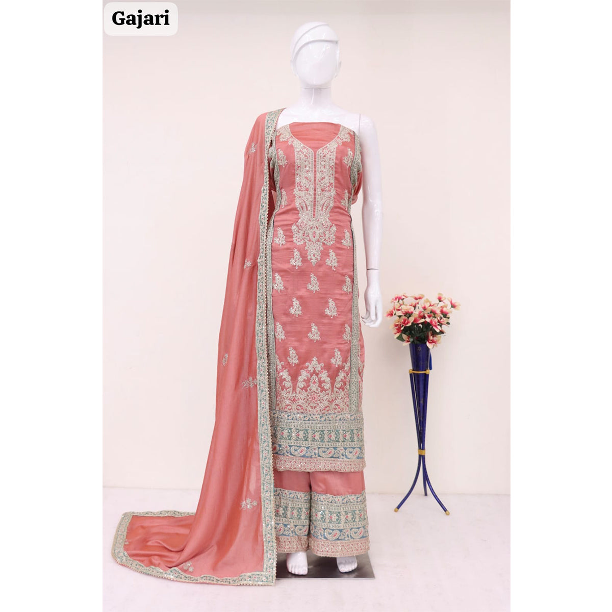 SHAFNUFAB Women's Georgette Ethnic Wear for WomenSemi StitchedSalwarSuit    SF271148
