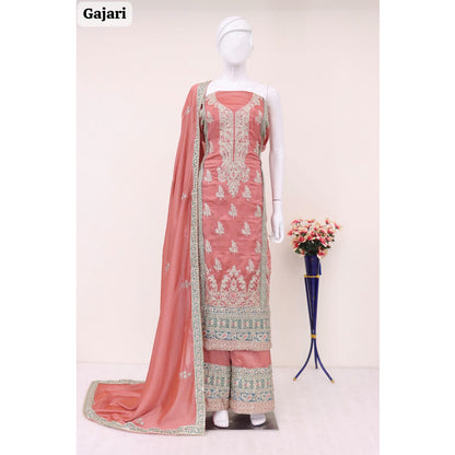 SHAFNUFAB Women's Georgette Ethnic Wear for WomenSemi StitchedSalwarSuit    SF271148
