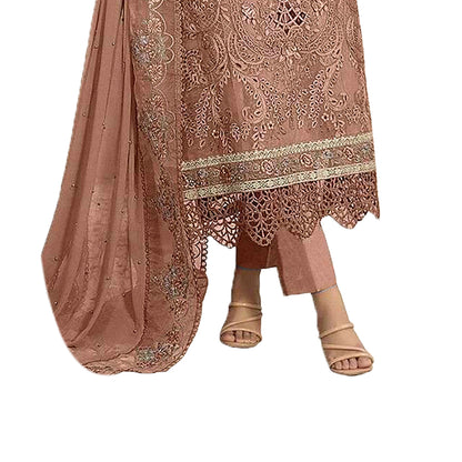 SHAFNUFAB Women's Georgette Ethnic Wear for WomenSemi StitchedSalwarSuit   SF271166