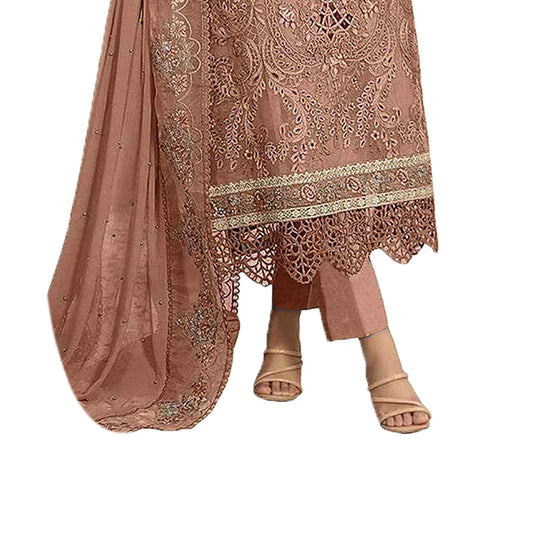 SHAFNUFAB Women's Georgette Ethnic Wear for WomenSemi StitchedSalwarSuit   SF271166