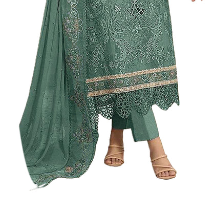 SHAFNUFAB Women's Georgette Ethnic Wear for WomenSemi StitchedSalwarSuit   SF271167