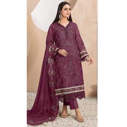 SHAFNUFAB Women's Georgette Ethnic Wear for WomenSemi StitchedSalwarSuit   SF271168
