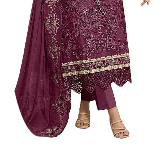 SHAFNUFAB Women's Georgette Ethnic Wear for WomenSemi StitchedSalwarSuit   SF271168