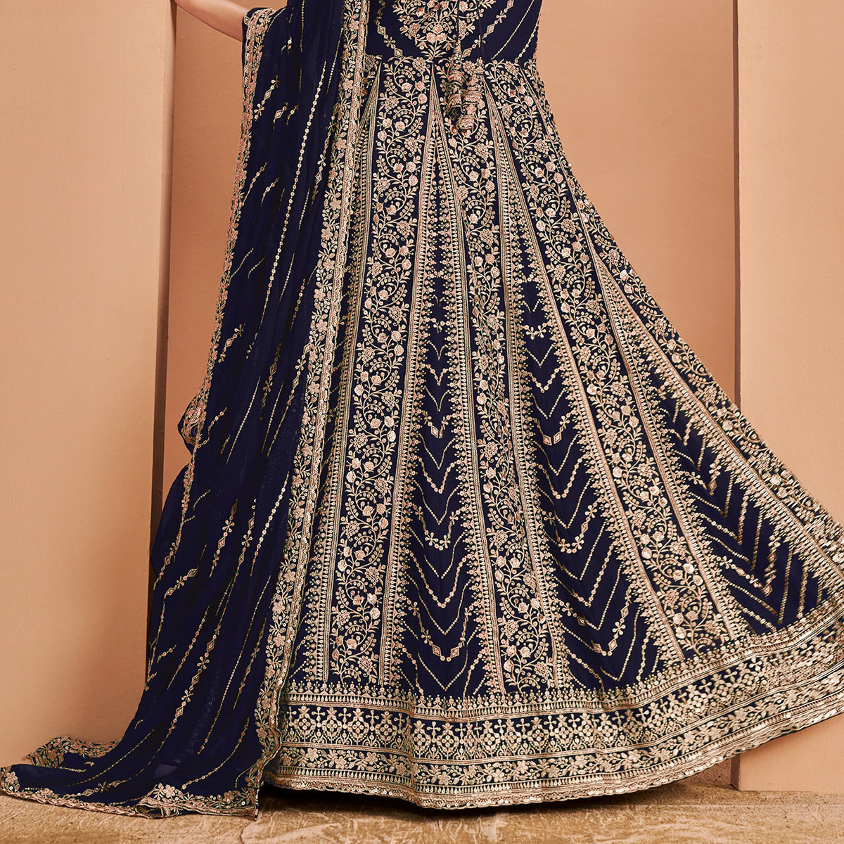 SHAFNUFAB Women's Georgette Ethnic Wear for WomenSemi StitchedSalwarSuit   SF271181