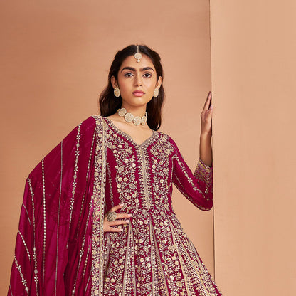 SHAFNUFAB Women's Georgette Ethnic Wear for WomenSemi StitchedSalwarSuit   SF271182