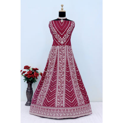 SHAFNUFAB Women's Georgette Ethnic Wear for WomenSemi StitchedSalwarSuit   SF271182