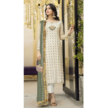 SHAFNUFAB Women's Georgette Ethnic Wear for WomenSemi StitchedSalwarSuit   SF271183