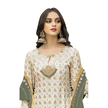 SHAFNUFAB Women's Georgette Ethnic Wear for WomenSemi StitchedSalwarSuit   SF271183
