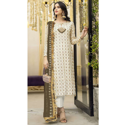 SHAFNUFAB Women's Georgette Ethnic Wear for WomenSemi StitchedSalwarSuit   SF271185