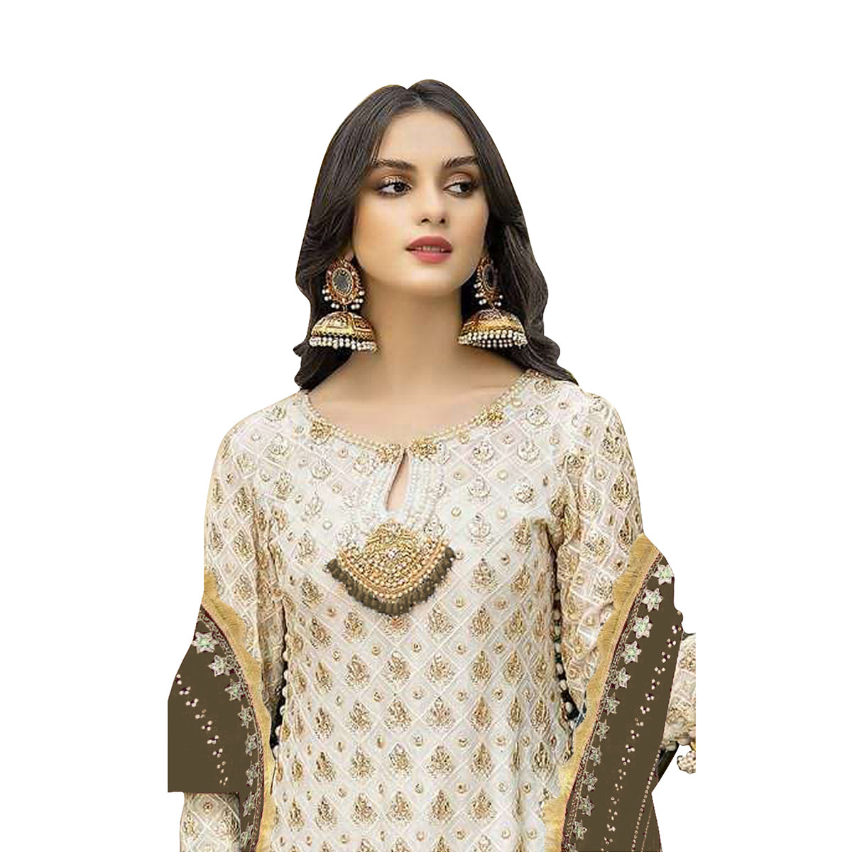 SHAFNUFAB Women's Georgette Ethnic Wear for WomenSemi StitchedSalwarSuit   SF271185