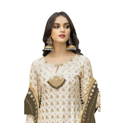 SHAFNUFAB Women's Georgette Ethnic Wear for WomenSemi StitchedSalwarSuit   SF271185