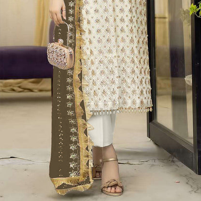 SHAFNUFAB Women's Georgette Ethnic Wear for WomenSemi StitchedSalwarSuit   SF271185