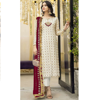 SHAFNUFAB Women's Georgette Ethnic Wear for WomenSemi StitchedSalwarSuit   SF271186