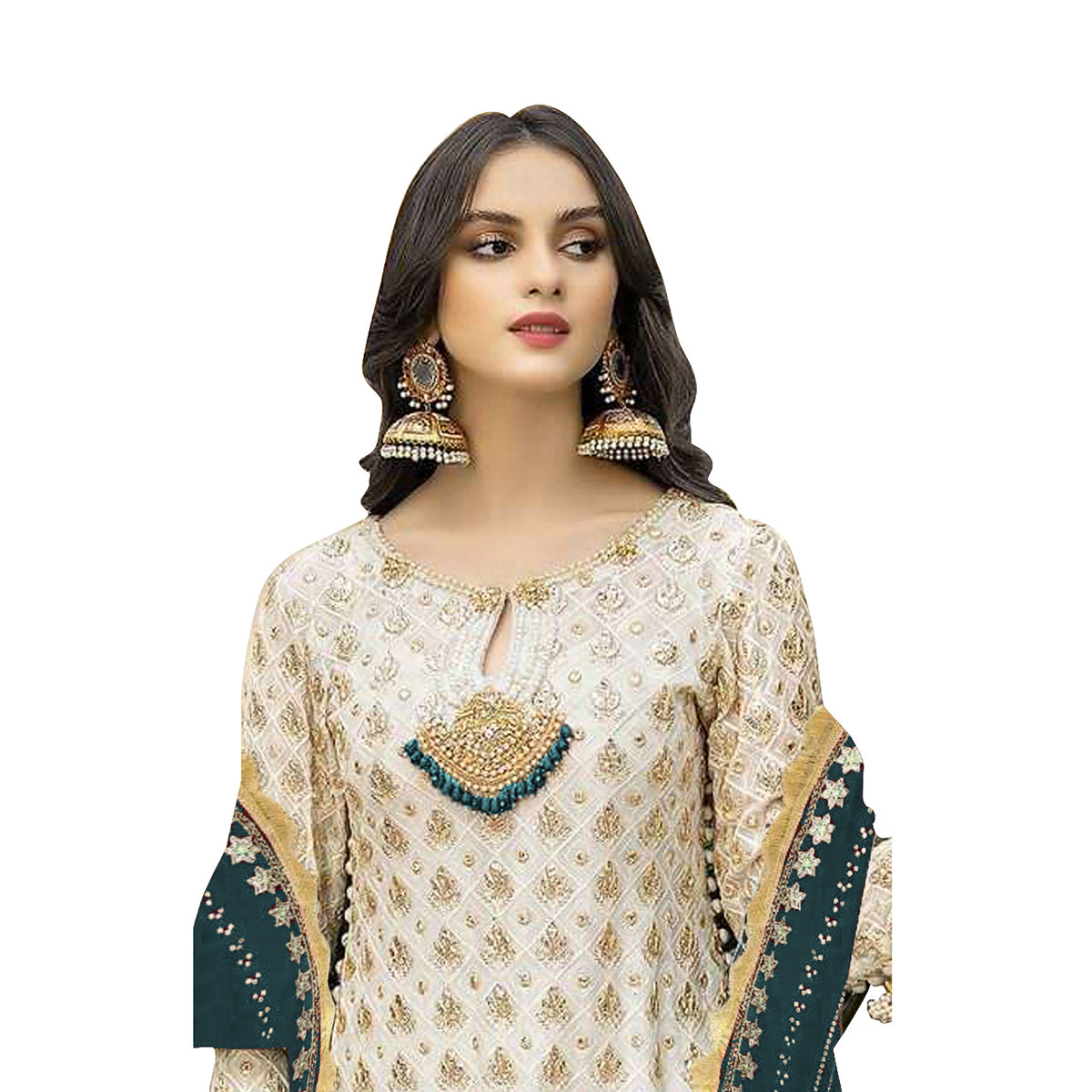 SHAFNUFAB Women's Georgette Ethnic Wear for WomenSemi StitchedSalwarSuit   SF271187
