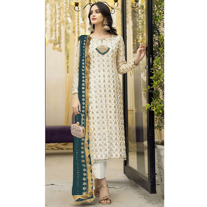 SHAFNUFAB Women's Georgette Ethnic Wear for WomenSemi StitchedSalwarSuit   SF271187