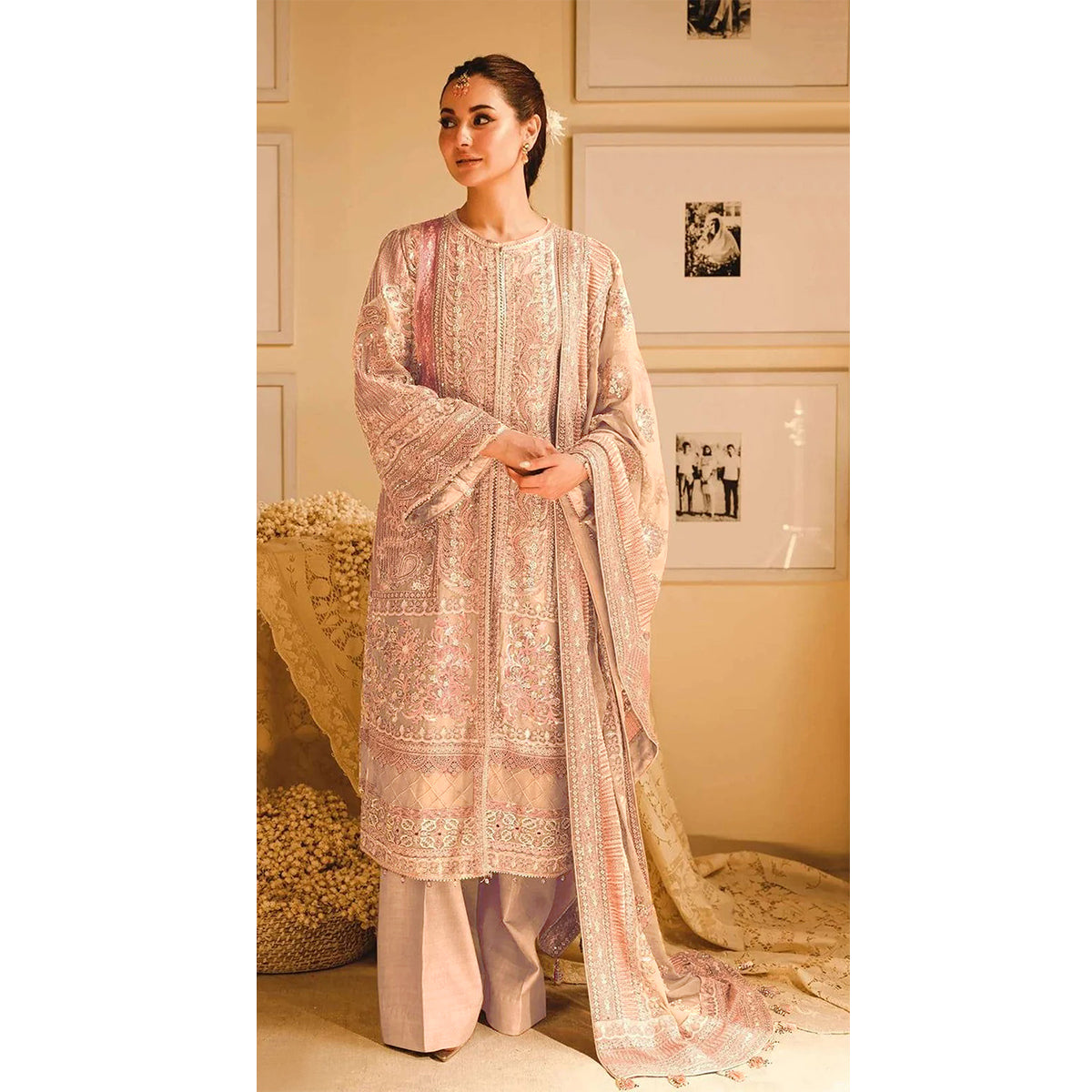 SHAFNUFAB Women's Georgette Ethnic Wear for WomenSemi StitchedSalwarSuit  SF271193