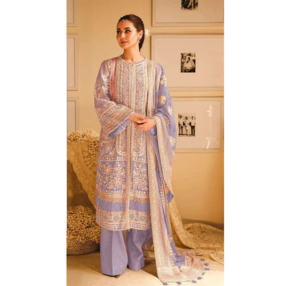 SHAFNUFAB Women's Georgette Ethnic Wear for WomenSemi StitchedSalwarSuit  SF271194