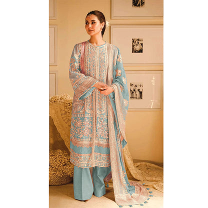SHAFNUFAB Women's Georgette Ethnic Wear for WomenSemi StitchedSalwarSuit  SF271195