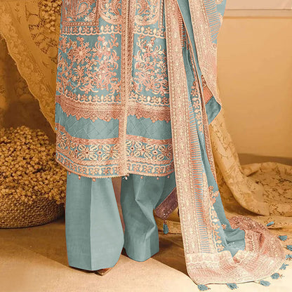SHAFNUFAB Women's Georgette Ethnic Wear for WomenSemi StitchedSalwarSuit  SF271195