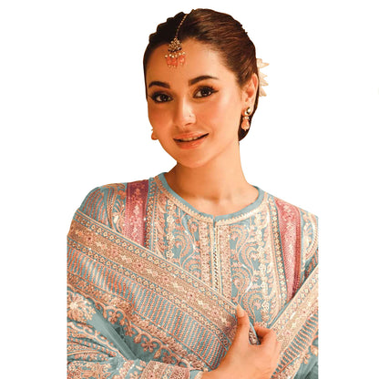 SHAFNUFAB Women's Georgette Ethnic Wear for WomenSemi StitchedSalwarSuit  SF271195
