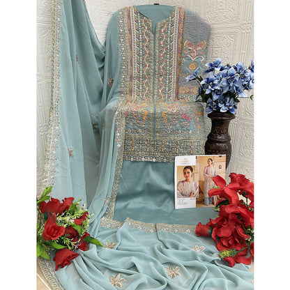 SHAFNUFAB Women's Georgette Ethnic Wear for WomenSemi StitchedSalwarSuit  SF271195