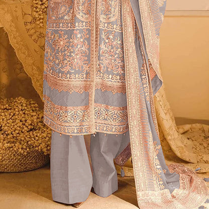 SHAFNUFAB Women's Georgette Ethnic Wear for WomenSemi StitchedSalwarSuit  SF271196