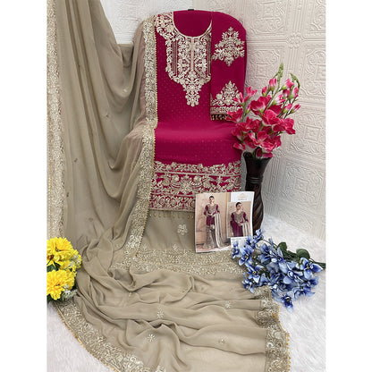 SHAFNUFAB Women's Georgette Ethnic Wear for WomenSemi StitchedSalwarSuit  SF271205
