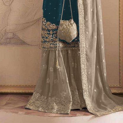 SHAFNUFAB Women's Georgette Ethnic Wear for WomenSemi StitchedSalwarSuit  SF271206