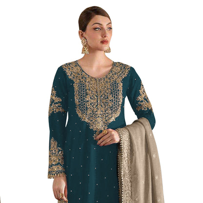 SHAFNUFAB Women's Georgette Ethnic Wear for WomenSemi StitchedSalwarSuit  SF271206