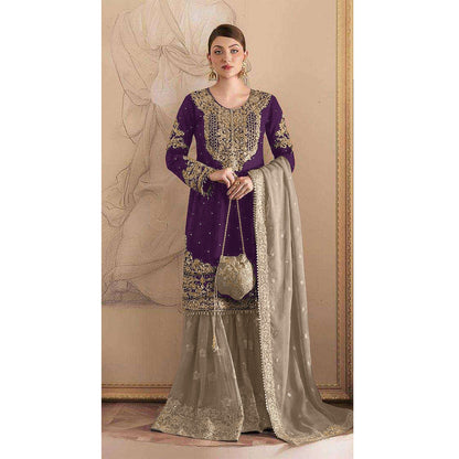 SHAFNUFAB Women's Georgette Ethnic Wear for WomenSemi StitchedSalwarSuit  SF271207