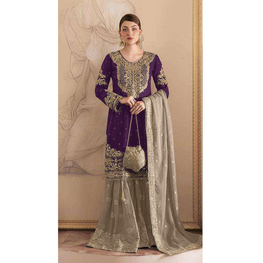 SHAFNUFAB Women's Georgette Ethnic Wear for WomenSemi StitchedSalwarSuit  SF271207