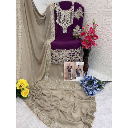 SHAFNUFAB Women's Georgette Ethnic Wear for WomenSemi StitchedSalwarSuit  SF271207