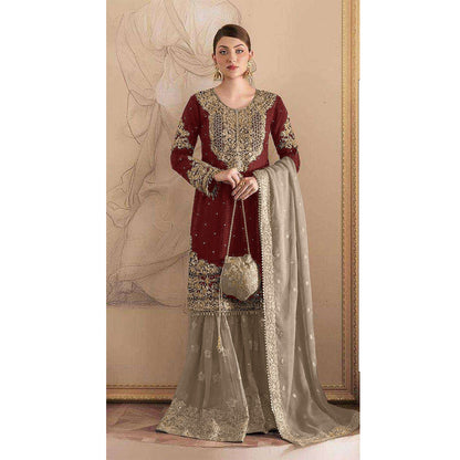 SHAFNUFAB Women's Georgette Ethnic Wear for WomenSemi StitchedSalwarSuit  SF271208