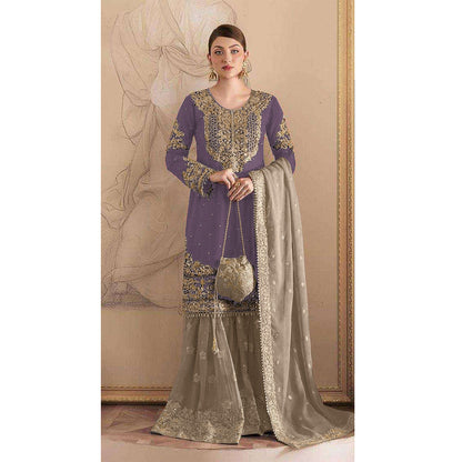 SHAFNUFAB Women's Georgette Ethnic Wear for WomenSemi StitchedSalwarSuit  SF271209