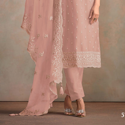 SHAFNUFAB Women's Georgette Ethnic Wear for WomenSemi StitchedSalwarSuit  SF271258