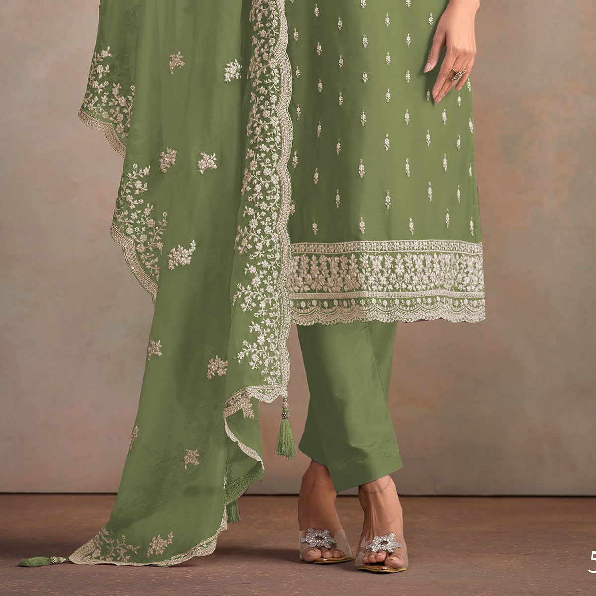 SHAFNUFAB Women's Georgette Ethnic Wear for WomenSemi StitchedSalwarSuit  SF271259