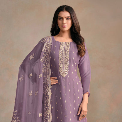 SHAFNUFAB Women's Georgette Ethnic Wear for WomenSemi StitchedSalwarSuit  SF271260