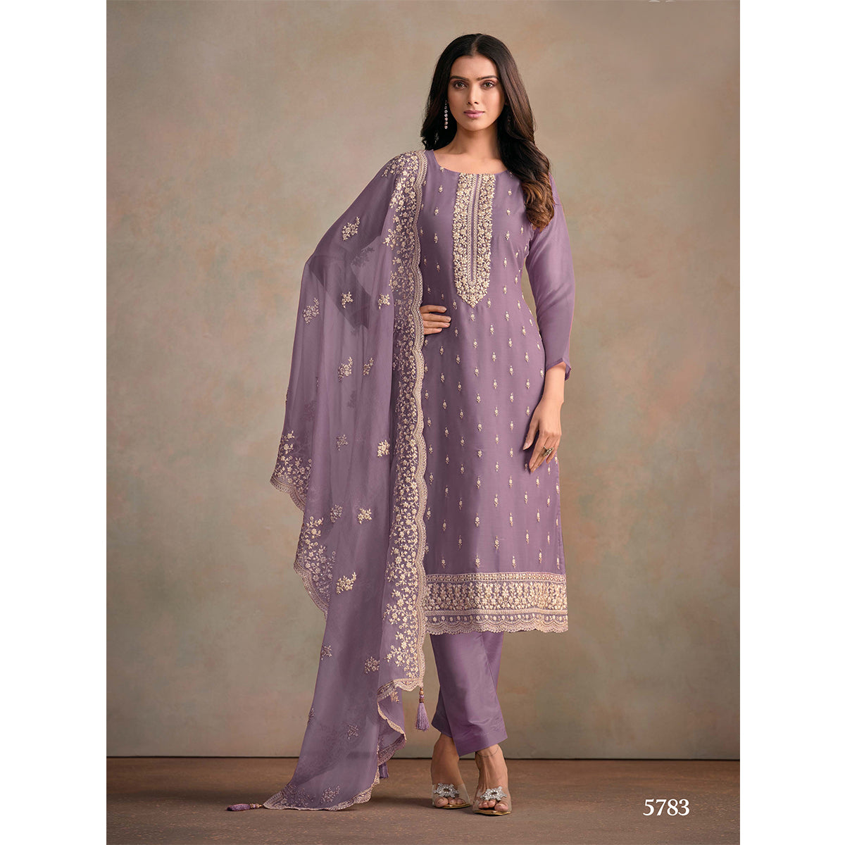 SHAFNUFAB Women's Georgette Ethnic Wear for WomenSemi StitchedSalwarSuit  SF271260