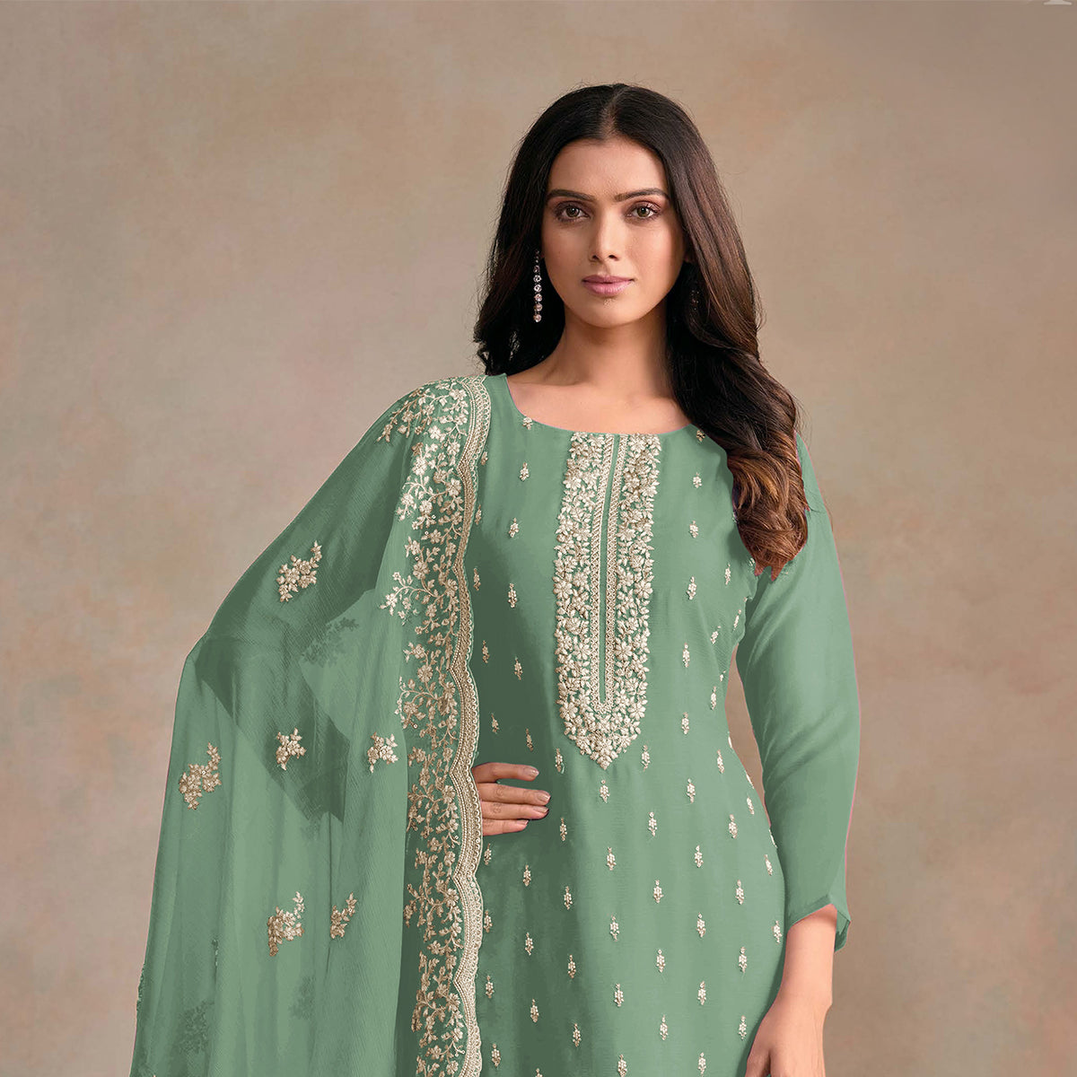 SHAFNUFAB Women's Georgette Ethnic Wear for WomenSemi StitchedSalwarSuit  SF271261