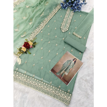 SHAFNUFAB Women's Georgette Ethnic Wear for WomenSemi StitchedSalwarSuit  SF271261