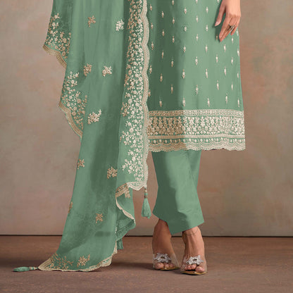 SHAFNUFAB Women's Georgette Ethnic Wear for WomenSemi StitchedSalwarSuit  SF271261
