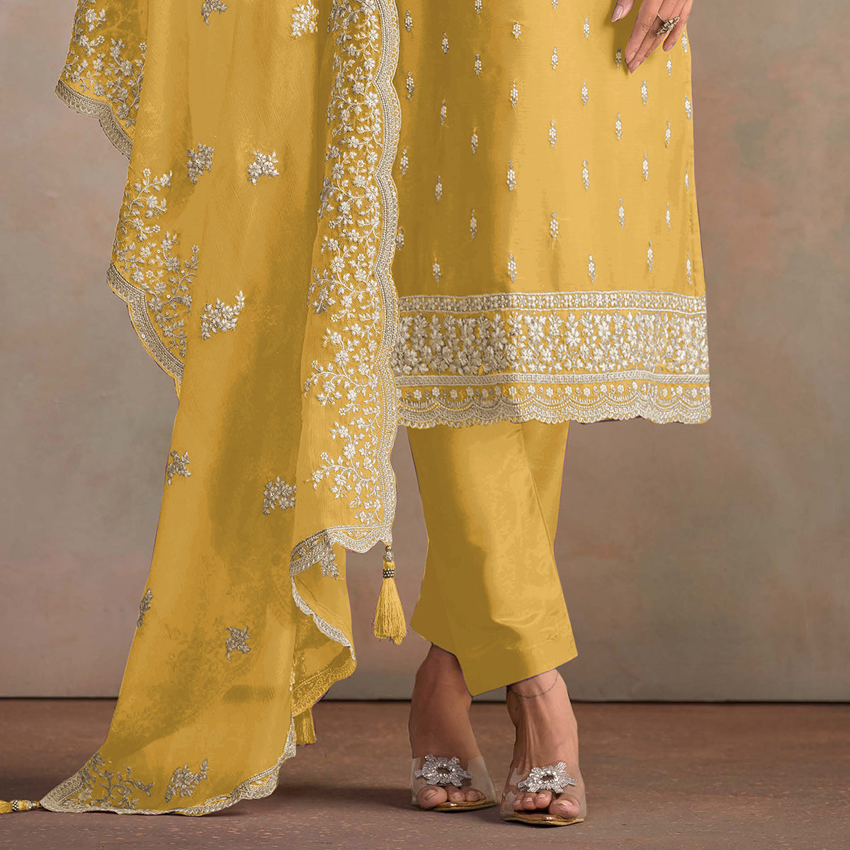 SHAFNUFAB Women's Georgette Ethnic Wear for WomenSemi StitchedSalwarSuit  SF271262
