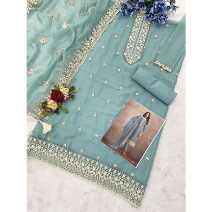 SHAFNUFAB Women's Georgette Ethnic Wear for WomenSemi StitchedSalwarSuit  SF271263