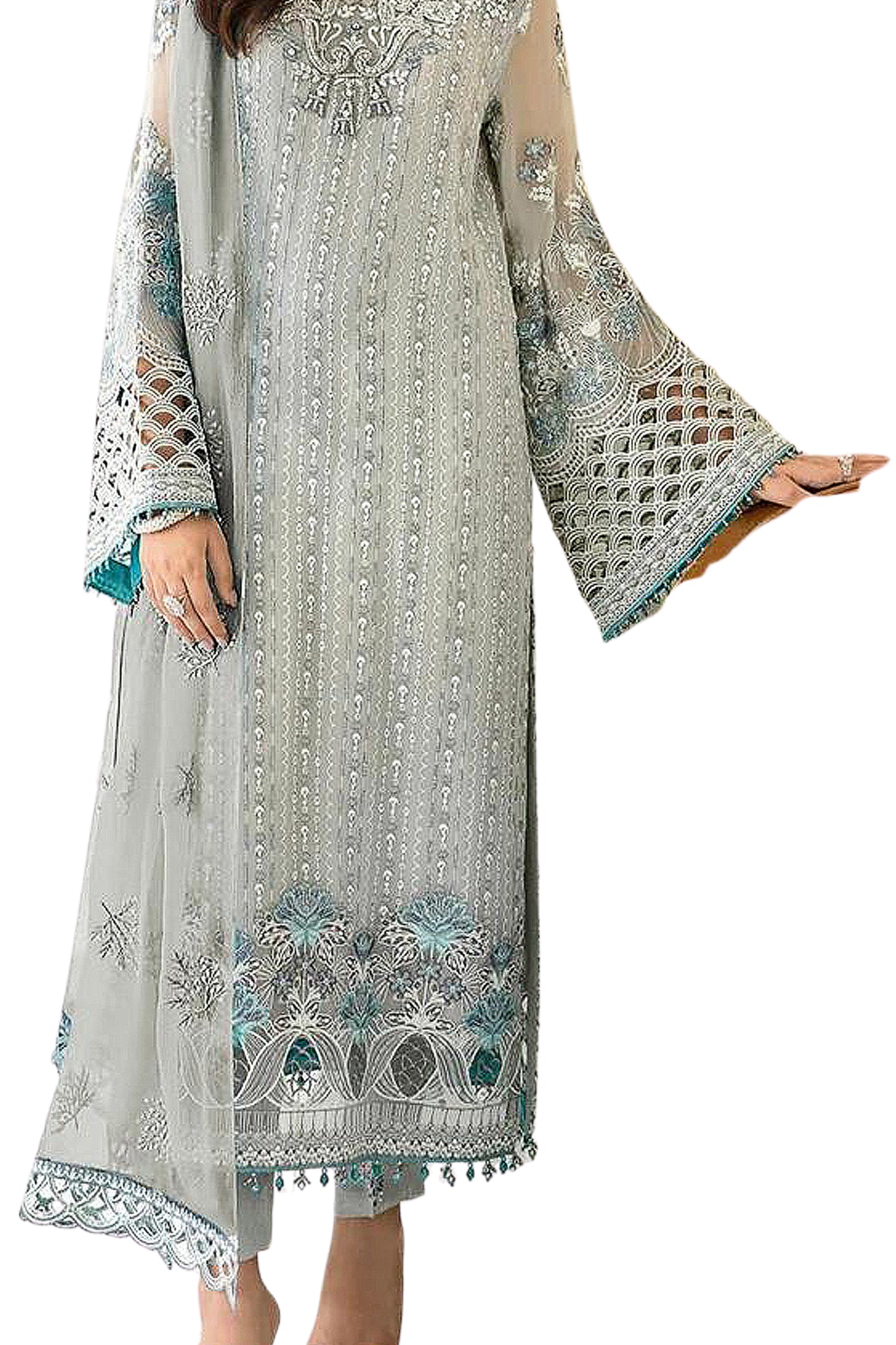 SHAFNUFAB Women's Georgette Ethnic Wear for WomenSemi StitchedSalwarSuit  SF271393