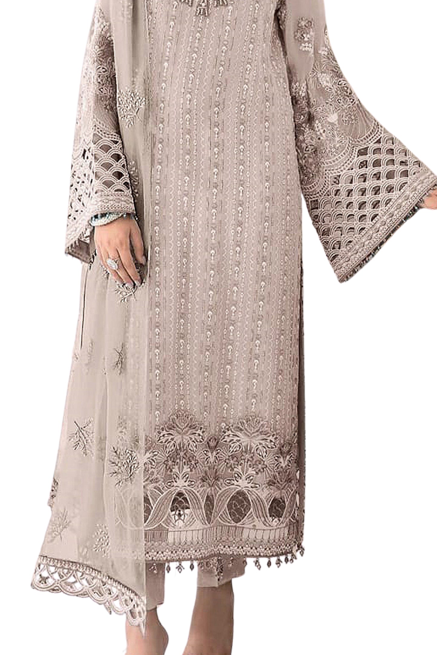 SHAFNUFAB Women's Georgette Ethnic Wear for WomenSemi StitchedSalwarSuit  SF271394