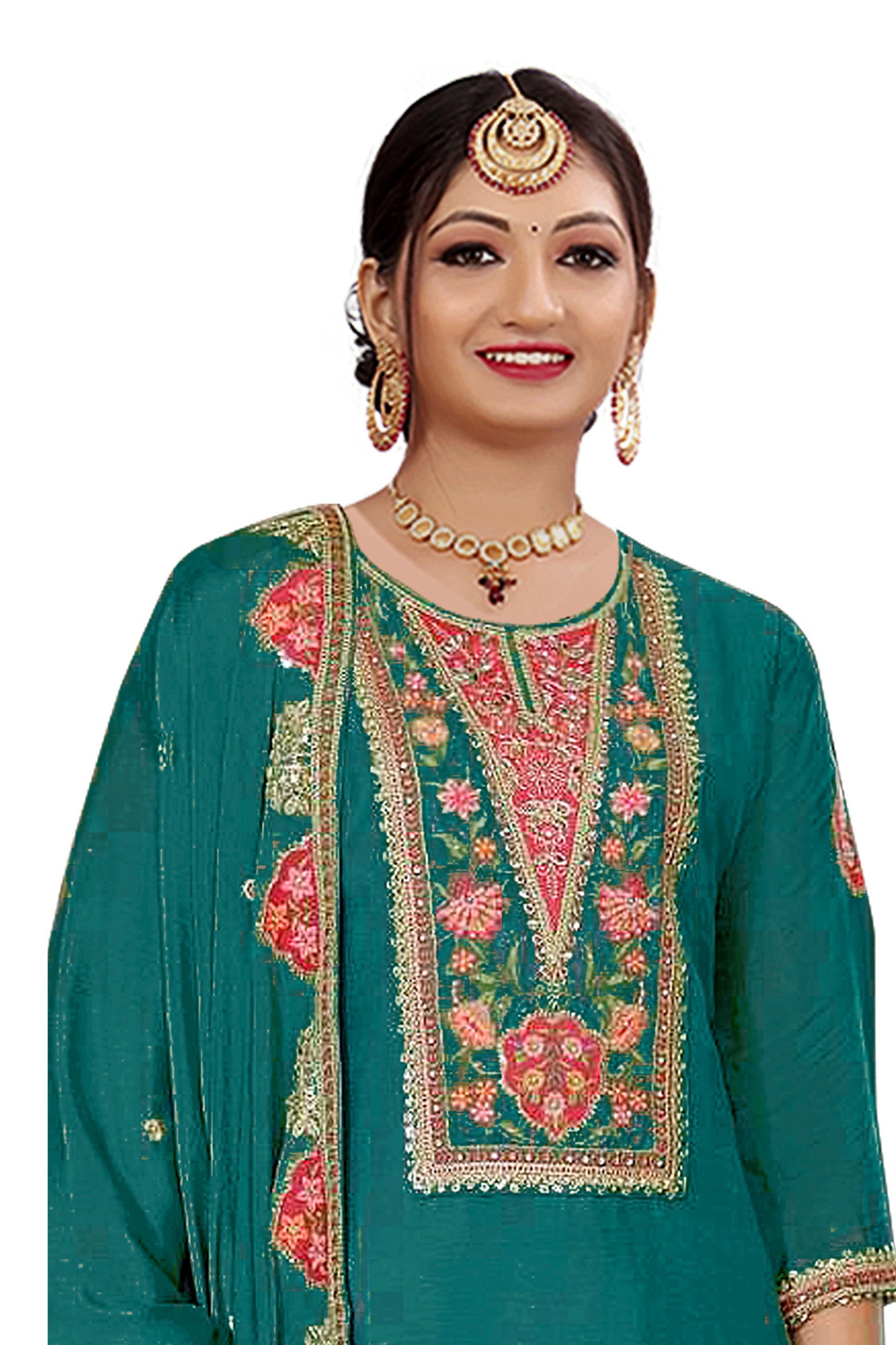 SHAFNUFAB Women's Georgette Ethnic Wear for WomenSemi StitchedSalwarSuit Pakistani Suit  SF271396