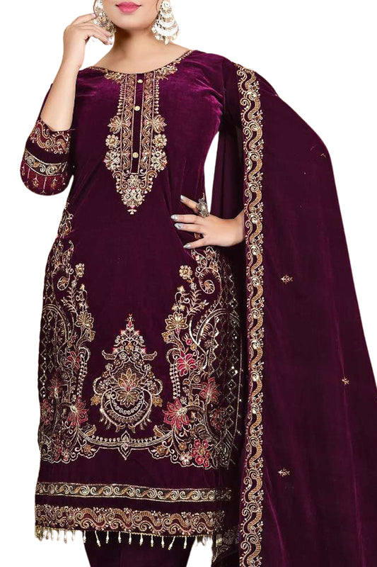 SHAFNUFAB Women's Georgette Ethnic Wear for WomenSemi StitchedSalwarSuit Pakistani Suit  SF271399