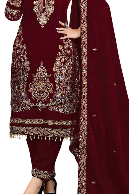SHAFNUFAB Women's Georgette Ethnic Wear for WomenSemi StitchedSalwarSuit  SF271401