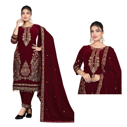 SHAFNUFAB Women's Georgette Ethnic Wear for WomenSemi StitchedSalwarSuit  SF271401
