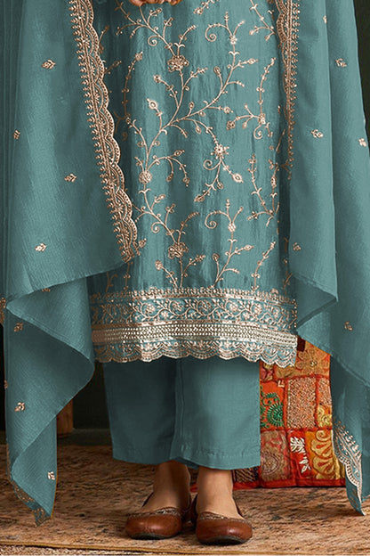 SHAFNUFAB Women's Georgette Ethnic Wear for WomenSemi Stitched PAKISTANI SUIT SF311396